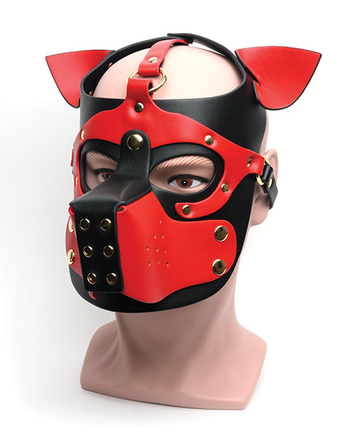 665 Bondage Pup Hood - O/S Black/Red - LUST Depot