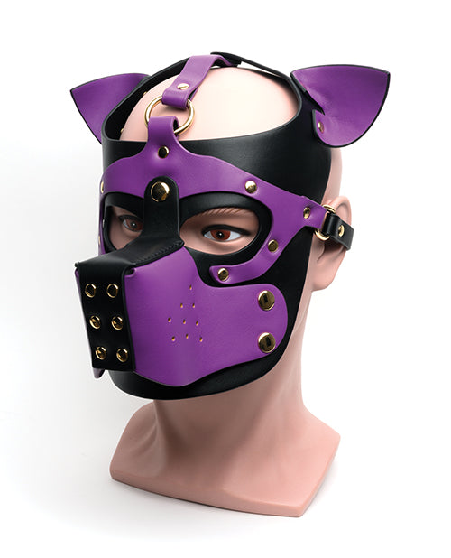 665 Bondage Pup Hood - O/S Black/Purple - LUST Depot