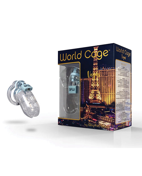 World Cage Vegas Male Chastity Kit - Medium 85 Mm X 38 Mm - LUST Depot