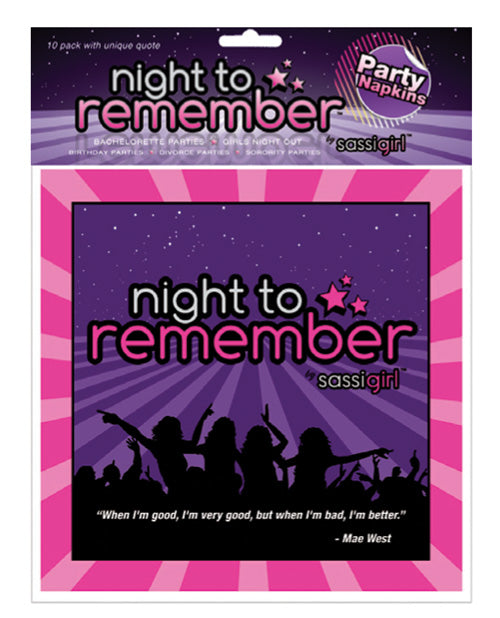 Night To Remember Standard 6.5" Napkins - Purlpe Pack Of 10 By Sassigirl - LUST Depot