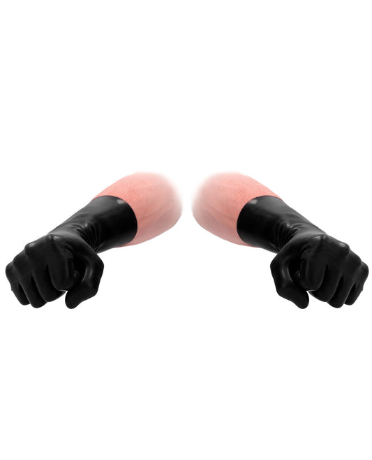 Shots Fist It Latex Short Gloves - Black - LUST Depot