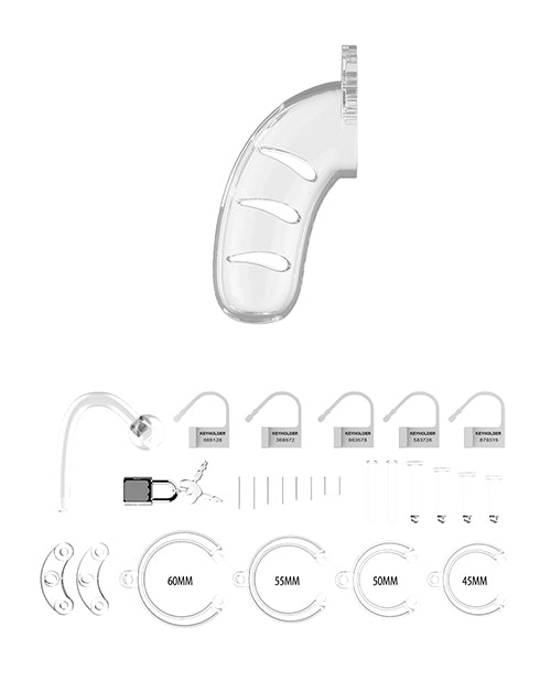 Shots Man Cage 4.5" Cock Cage W-plug 11 - Clear - LUST Depot