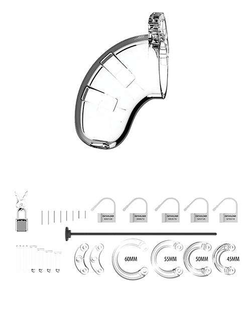 Shots Man Cage 3.5" W-silicone Urethral Sounding - Clear - LUST Depot