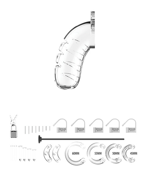 Shots Man Cage 4.5" W-silicone Urethral Sounding - Clear - LUST Depot