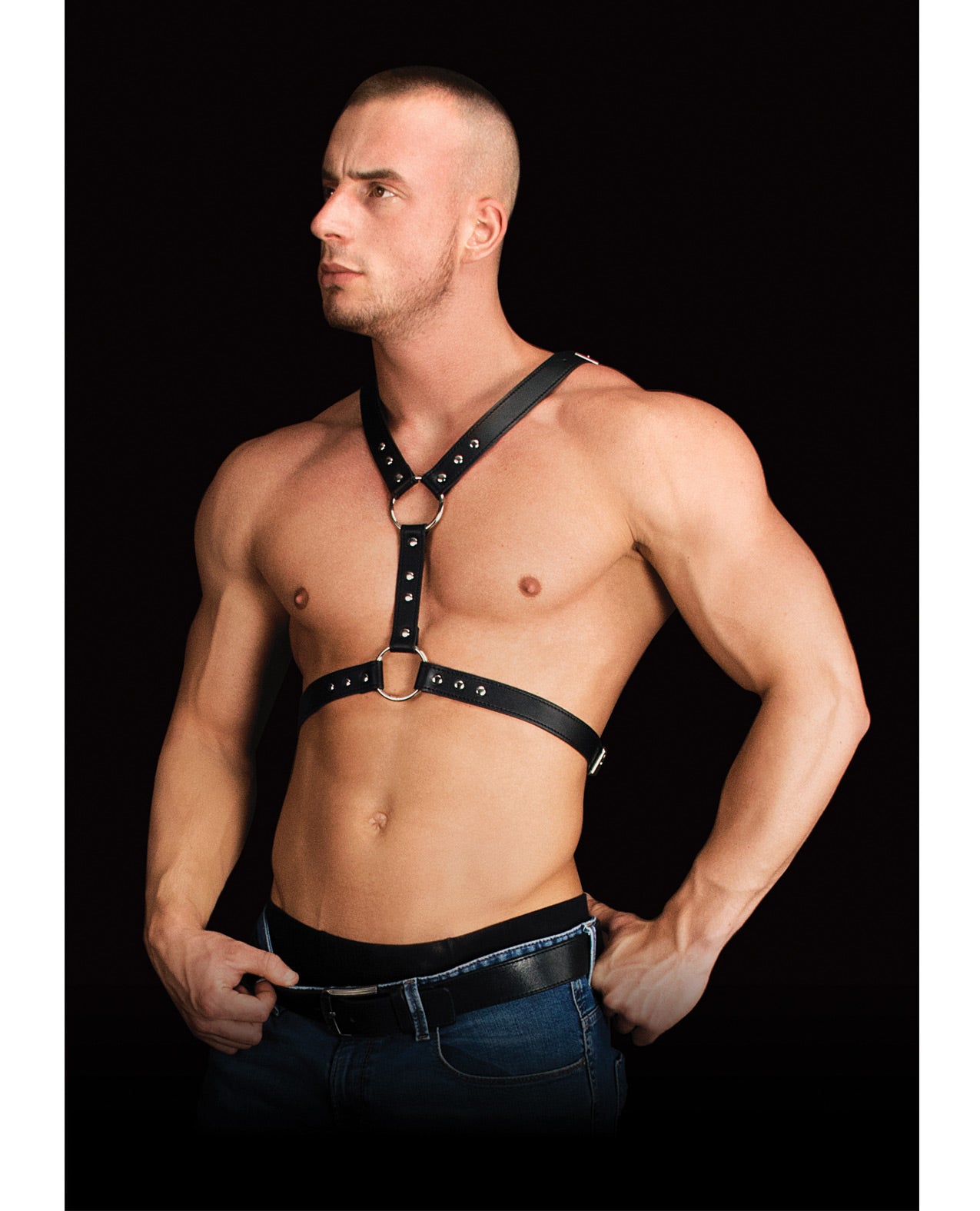 Shots Ouch Thanos Chest Centerpiece Body Harness - Black - LUST Depot