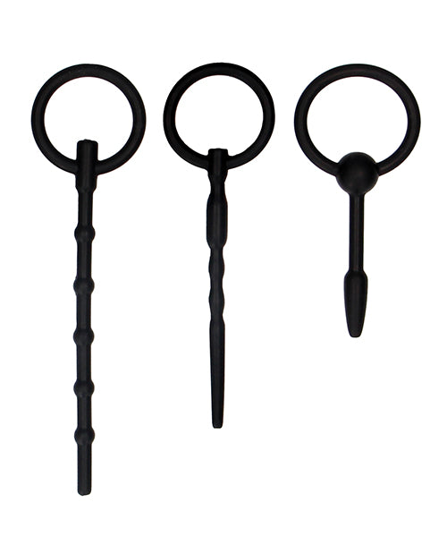 Shots Ouch Urethral Sounding Plug Set - Black - LUST Depot