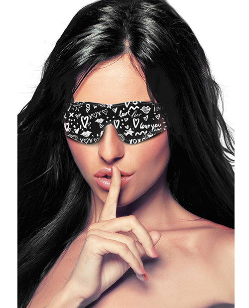 Shots Ouch Love Street Art Fashion Printed Eye Mask - Black - LUST Depot