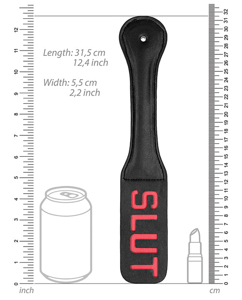 Shots Ouch Slut Paddle - Black - LUST Depot