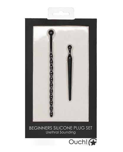 Shots Ouch Urethral Sounding Beginners Silicone Plug Set - Black - LUST Depot