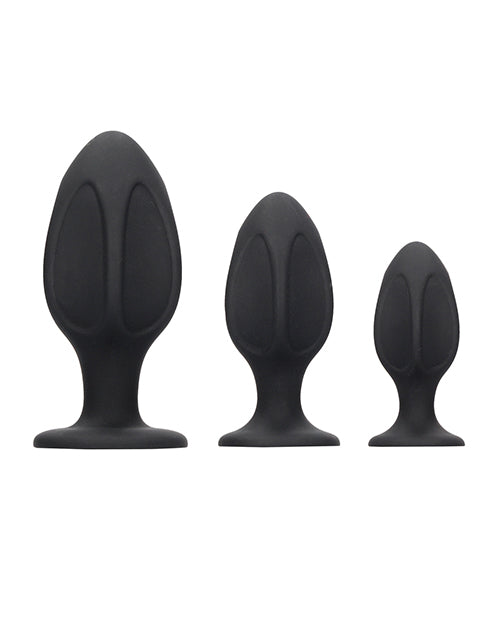 Shots Ouch Diamond Shape Butt Plug Set - Black - LUST Depot