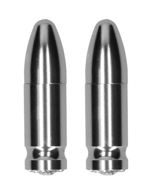 Shots Ouch Bullet Magnetic Nipple Clamps - Silver - LUST Depot