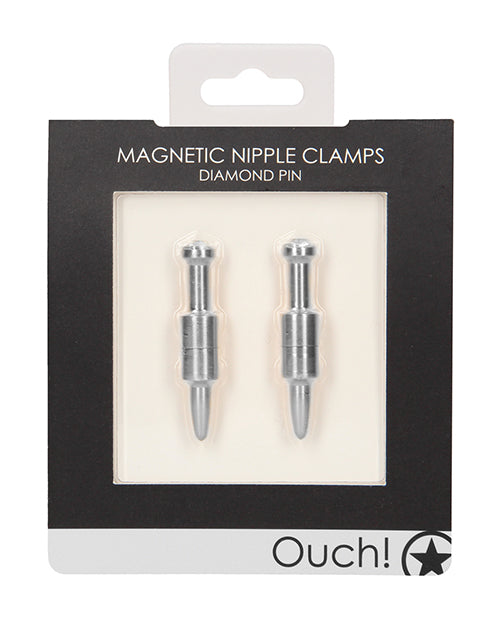 Shots Ouch Pin Magnetic Nipple Clamps - Silver - LUST Depot