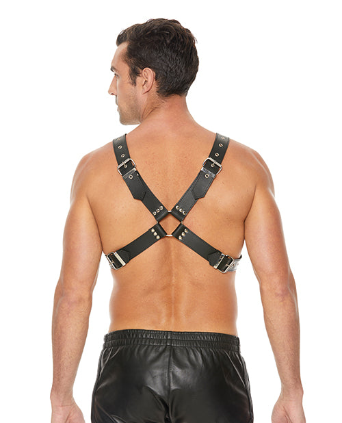 Shots Ouch Men's Large Buckle Harness - Black - LUST Depot