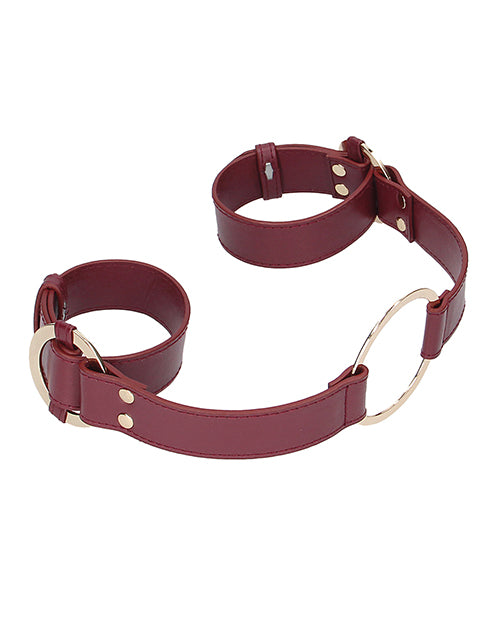 Shots Ouch Halo Handcuff W-connector - Burgundy - LUST Depot