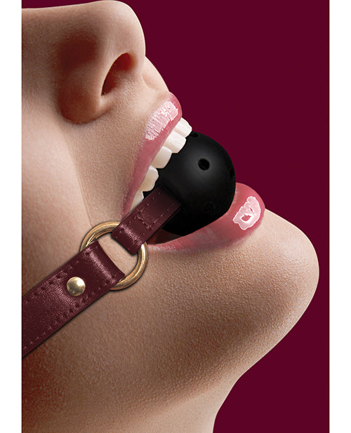 Shots Ouch Halo Breathable Ball Gag - Burgundy - LUST Depot