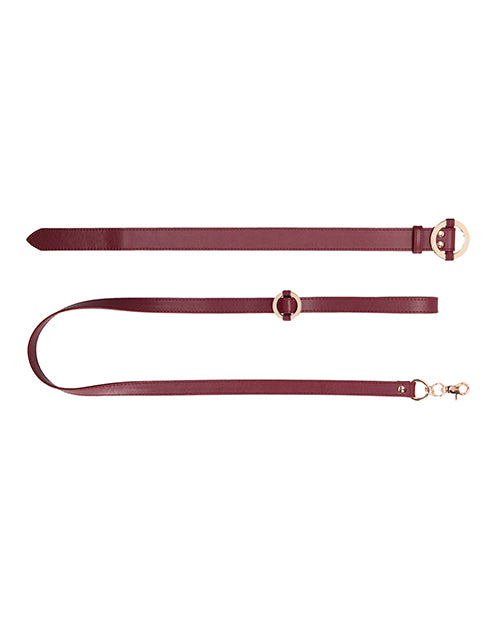 Shots Ouch Halo Collar W-leash - Burgundy - LUST Depot