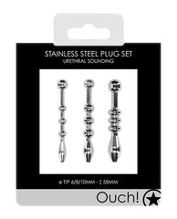 Shots Ouch Urethral Sounding Metal Plug Set