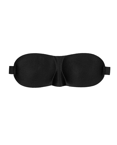 Shots Ouch Black & White Satin Curvy Eye Mask W-elastic Straps - Black - LUST Depot