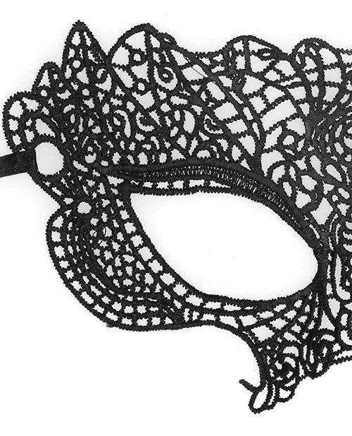 Shots Ouch Black & White Lace Eye Mask - Princess Black - LUST Depot