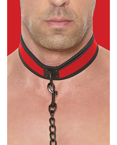 Shots Ouch Puppy Play Puppy Collar W-leash - Red - LUST Depot