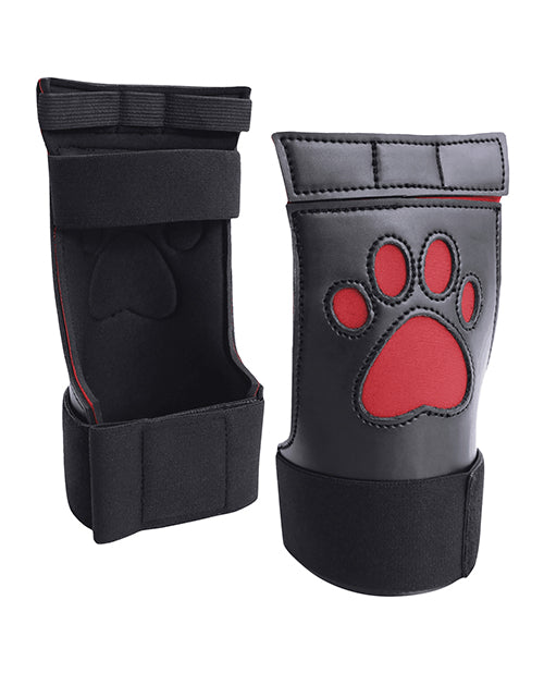 Shots Ouch Puppy Play Puppe Play Paw Cut-out Gloves - Red - LUST Depot