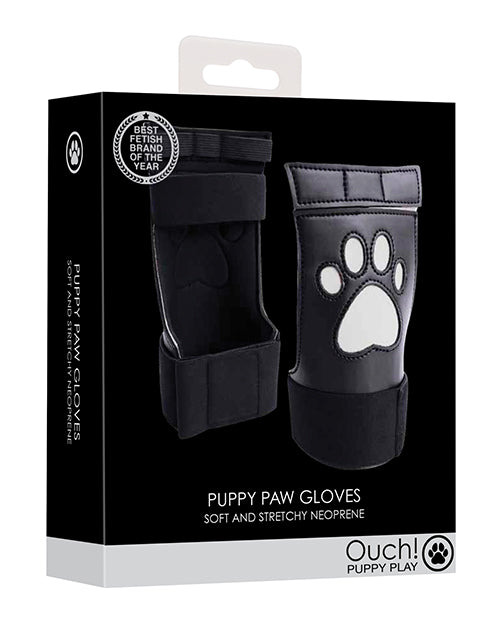 Shots Ouch Puppy Play Puppe Play Paw Cut-out Gloves - White - LUST Depot