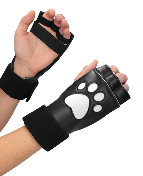 Shots Ouch Puppy Play Puppe Play Paw Cut-out Gloves - White - LUST Depot