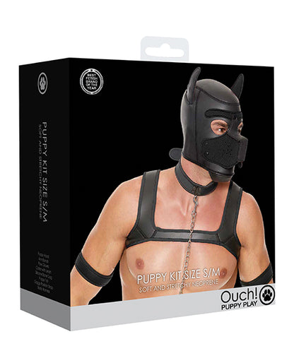 Shots Ouch Puppy Play Complete Kit - Sm Black - LUST Depot