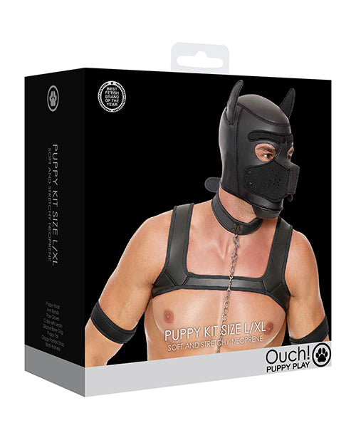 Shots Ouch Puppy Play Complete Kit - Xl Black - LUST Depot