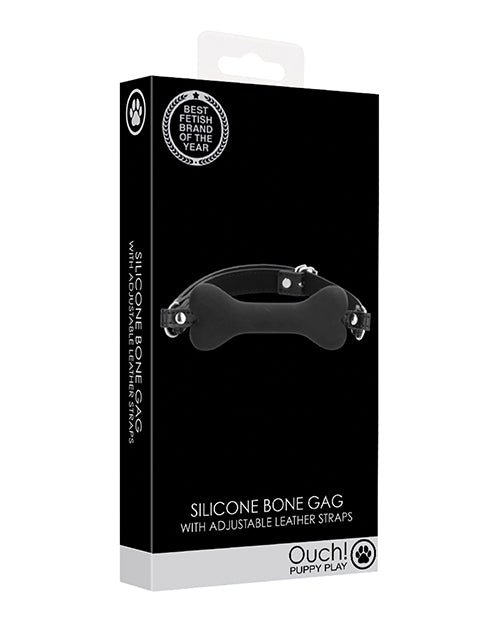 Shots Ouch Puppy Play Silicone Bone Gag - Black - LUST Depot