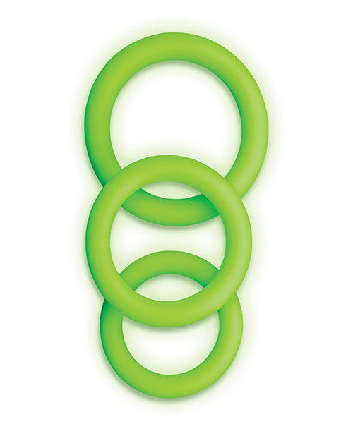 Shots Ouch 3 Pc Cock Ring Set - Glow In The Dark - LUST Depot