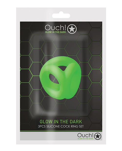 Shots Ouch Cock Ring & Ball Strap - Glow In The Dark - LUST Depot