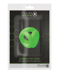 Shots Ouch Cock Ring & Ball Strap - Glow In The Dark