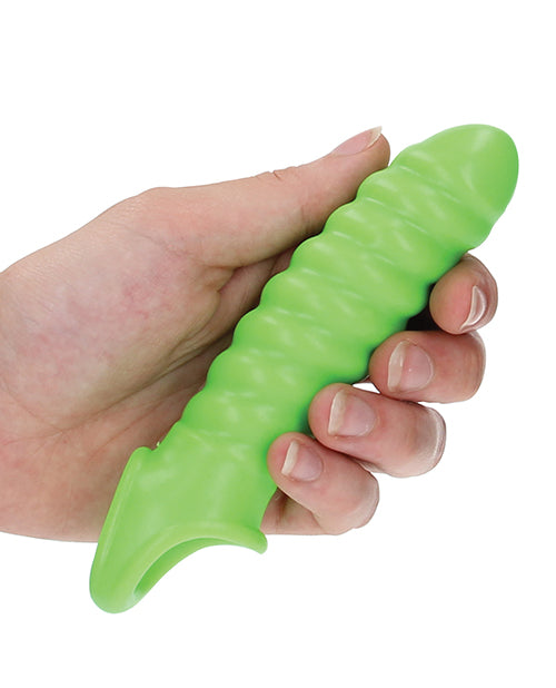 Shots Ouch Swirl Stretchy Penis Sleeve - Glow In The Dark - LUST Depot