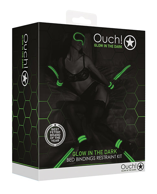 Shots Ouch Bed Bindings Restraint Kit - Glow In The Dark - LUST Depot