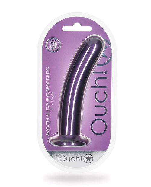 Shots Ouch 7" Smooth G-spot Dildo - Metallic Purple - LUST Depot