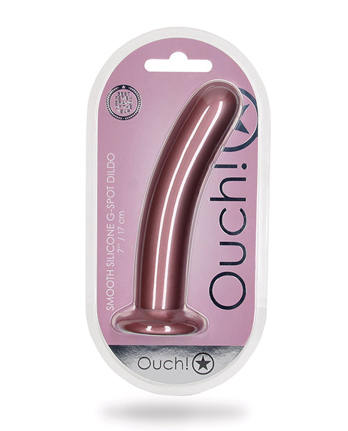 Shots Ouch 7" Smooth G-spot Dildo - Rose Gold - LUST Depot