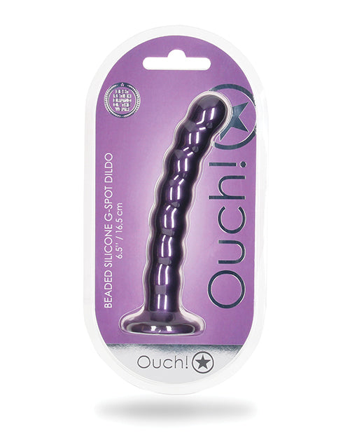 Shots Ouch 6.5" Beaded G-spot Dildo - Metallic Purple - LUST Depot