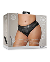 Shots Ouch Vibrating Strap On High-cut Brief - Black Xl/xxl - LUST Depot