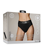 Shots Ouch Vibrating Strap On Thong W/removable Rear Straps - Black Xs/s - LUST Depot