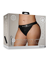 Shots Ouch Vibrating Strap On Panty Harness W/open Back - Black Xl/xxl - LUST Depot