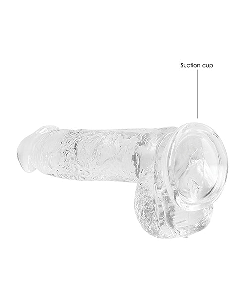 Shots Realrock Realistic Crystal Clear 6" Dildo W-balls -  Transparent Clear - LUST Depot