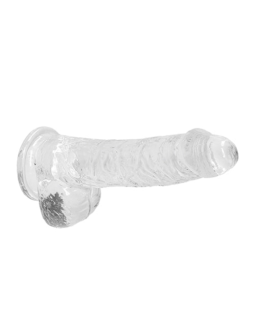 Shots Realrock Realistic Crystal Clear 6" Dildo W-balls -  Transparent Clear - LUST Depot