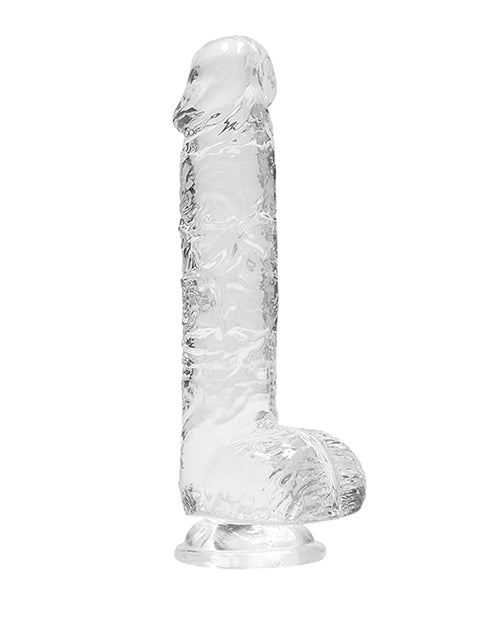 Shots Realrock Realistic Crystal Clear 6" Dildo W-balls -  Transparent Clear - LUST Depot