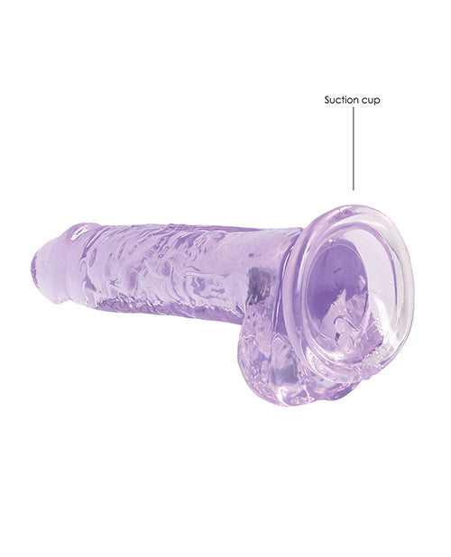 Shots Realrock Realistic Crystal Clear 7" Dildo W-balls - Purple - LUST Depot