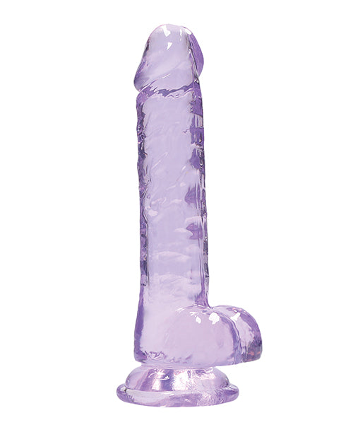 Shots Realrock Realistic Crystal Clear 7" Dildo W-balls - Purple - LUST Depot