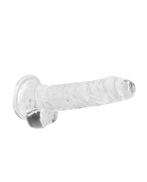 Shots Realrock Realistic Crystal Clear 7" Dildo W-balls - Transparent Clear - LUST Depot