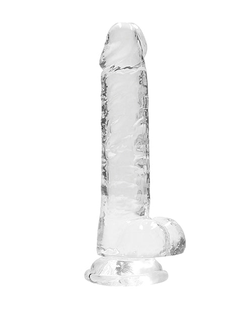 Shots Realrock Realistic Crystal Clear 7" Dildo W-balls - Transparent Clear - LUST Depot