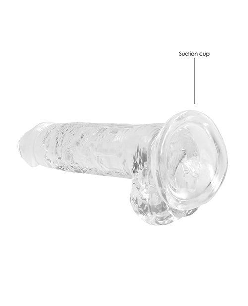 Shots Realrock Realistic Crystal Clear 7" Dildo W-balls - Transparent Clear - LUST Depot