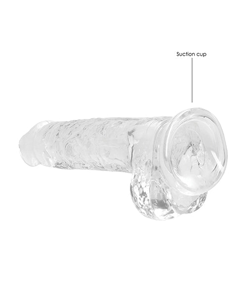 Shots Realrock Realistic Crystal Clear 8" Dildo W-balls - Transparent Clear - LUST Depot